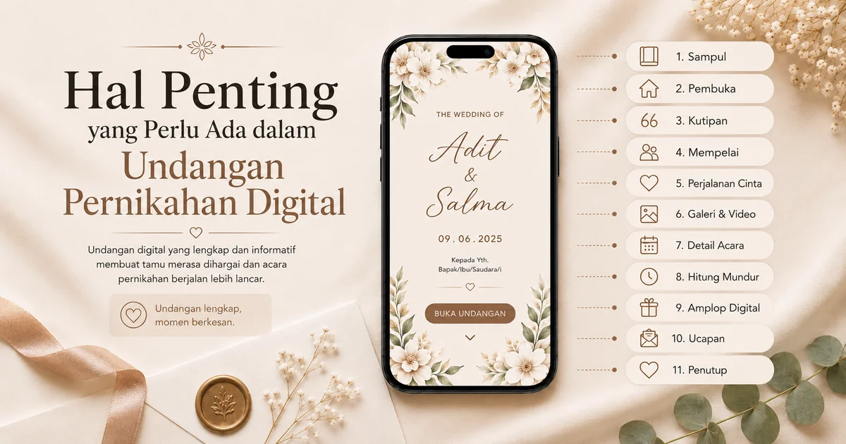 Jangan Sampai Terlewat: Hal Penting yang Perlu Ada dalam Undangan Pernikahan Digital